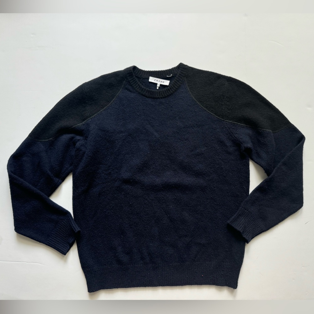 Frame Wool Crewneck Sweater In Navy Multi Size M - image 3